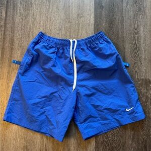 Nike Royal Blue Shorts with White Accents Medium Athletic